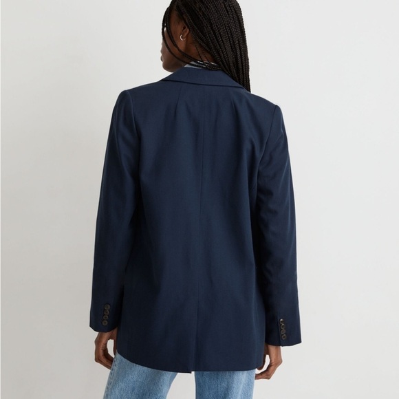 Madewell The Larsen Blazer in Drapeweave Navy Button Academia Jacket MP NWT - Picture 3 of 16